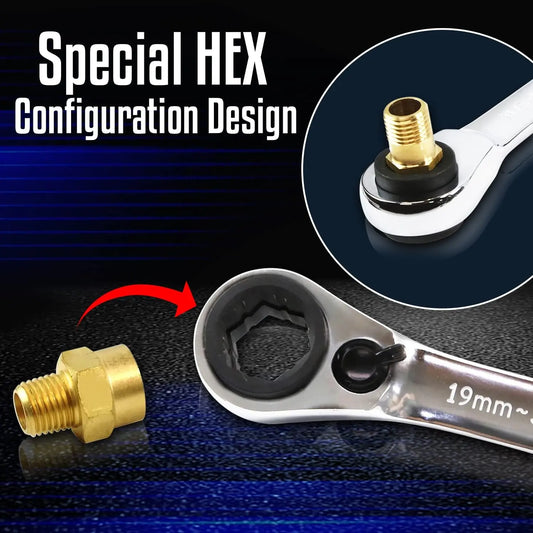 Professional 8-in-1 Ratcheting Wrench Set - Chrome Steel with 72-Tooth Design (LE-RWH252) Pro Air Tools