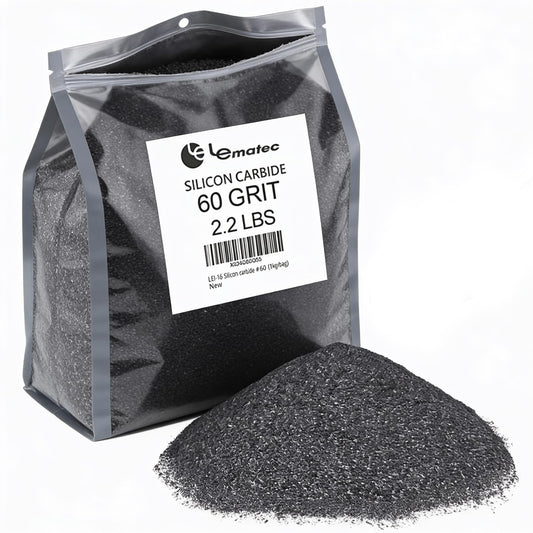 LE LEMATEC Silicon Carbide Sandblasting Media 60 Grit - Professional Abrasive for Rust Removal and Surface Preparation