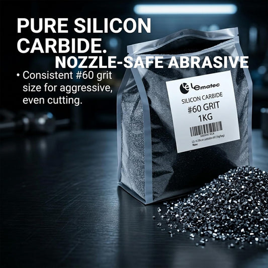 Silicon Carbide 60 Grit Sandblasting Media Close-Up Showing Sharp Angular Particles