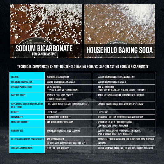 Professional Soda Blasting Media Close-Up Showing Uniform Particle Size