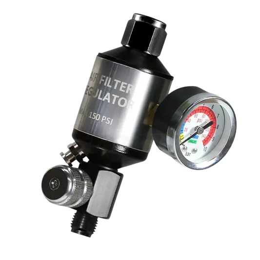 Professional 2-in-1 Air Compressor Regulator & Filter - 140 PSI Aluminum Water/Oil Separator with Gauge (AI303-R1)