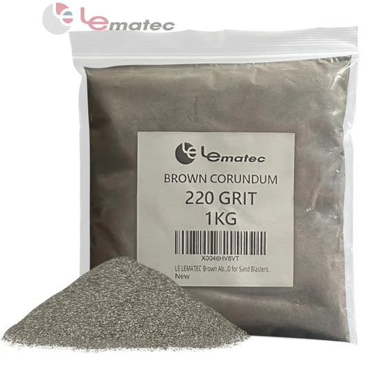 Professional Brown Corundum Blasting Media - 220 Grit Surface Prep (LEI17-2) 1kg sand blasting media package.