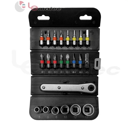 LE-RF232 23PCS 1/4" Drive Mini Socket Set – Compact Handy Kit with assorted bits and ratchet.