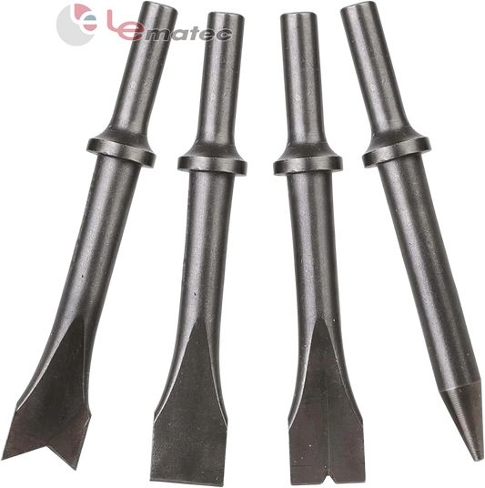Professional Air Hammer Round Chisel - 125mm with 10.2mm Shank (4-Pack) (LE-B68R) high-quality steel chisel set