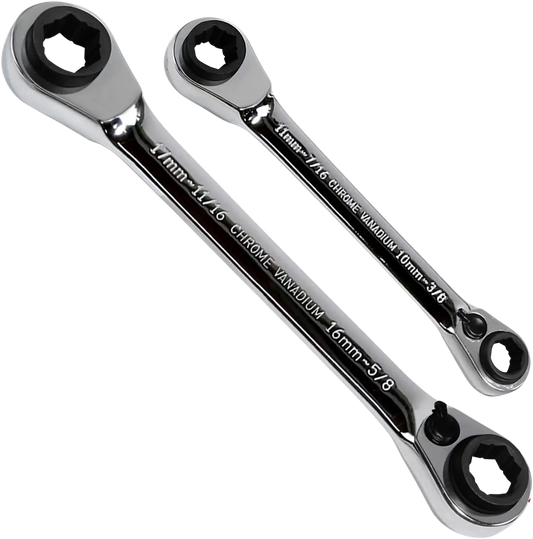 Professional 8-in-1 Ratcheting Wrench Set - Chrome Steel with 72-Tooth Design (LE-RWH252) Pro Air Tools