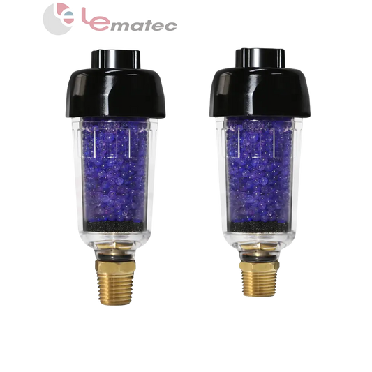 Professional 3/8" Air Compressor Dryer with Desiccant Filter - 22 CFM, 150 PSI - ZN312E-3 dual filters with purple desiccant beads