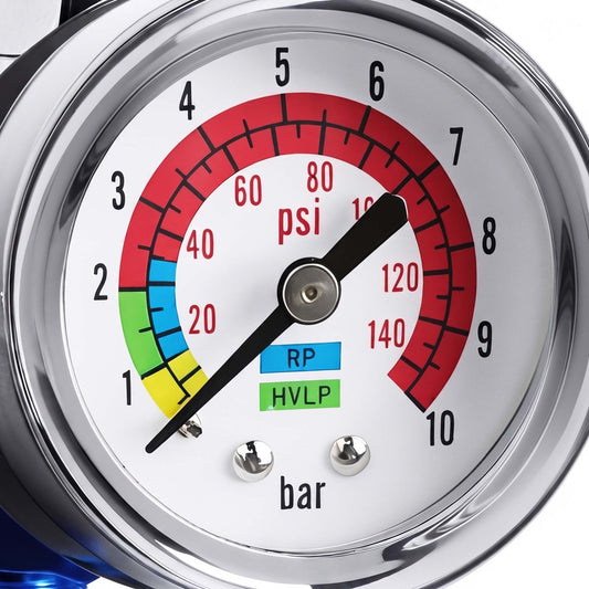 AR-01 analog air compressor regulator 150 PSI - detailed angle view of key features