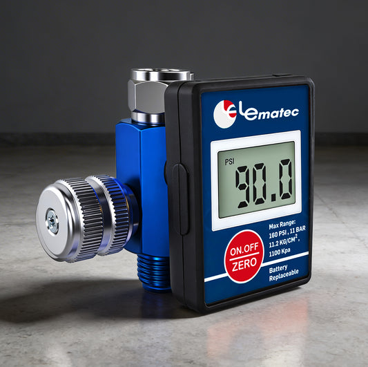 DAR01B digital air pressure regulator 160 PSI LCD - front view showing full product design