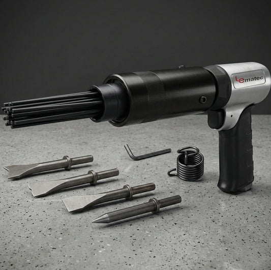 Professional LE-AN324 Air Needle Scaler - 4500 BPM High-Speed pneumatic tool for rapid rust, scale, and slag removal.