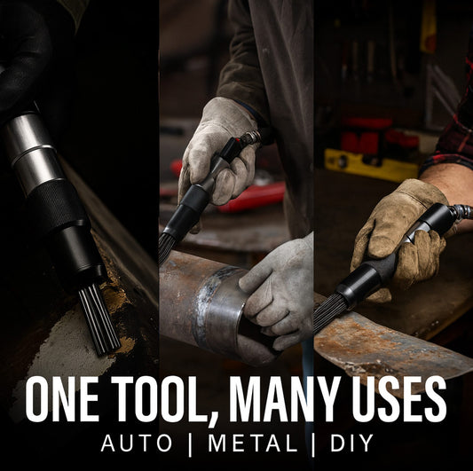 LE-AN67 air needle scaler one tool many uses auto metal DIY rust removal action shots