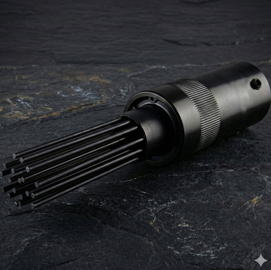 Professional Air Scaler Needle Set LE-B9707-1 - 19 Pieces of Hardened Steel needles for heavy-duty industrial surface preparation.