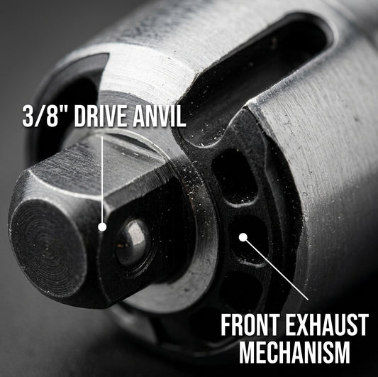 LE-R251B mini air ratchet 3/8 inch drive anvil close-up macro detail