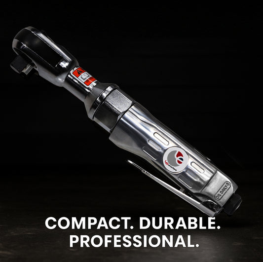 LE-RW57 1/2 inch air ratchet wrench hero view showing compact heavy-duty body and 1/2 drive anvil