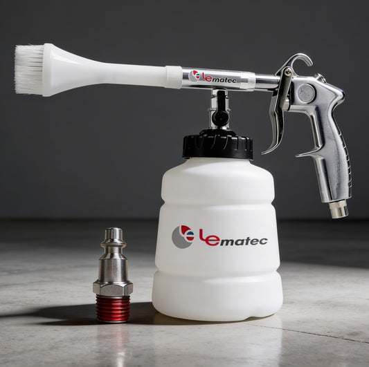Professional Air-Powered Car Cleaning Gun - High Pressure with Detachable Brush and accessories for effective car detailing.