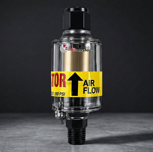 Professional LE LEMATEC ZN312 Air Dryer - Inline Water Separator for Air Compressors, ideal for protecting pneumatic tools from moisture and rust.