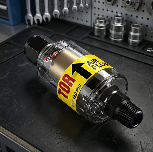 High-Performance LE LEMATEC ZN312 Water Separator - Heavy Duty Air Filter with 1/4 inch NPT inlet for clean and dry compressed air.