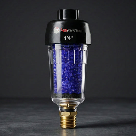 Professional LE LEMATEC ZN312E-3 ¼"-Inch NPT Desiccant Air Filter - Specialized design that does not restrict air flow for high-performance air tools.