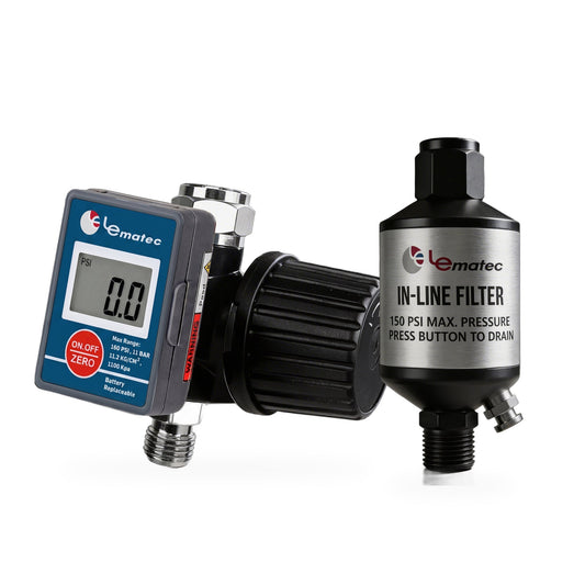 Clean air set: DAR02B digital air regulator and AI303 inline water filter