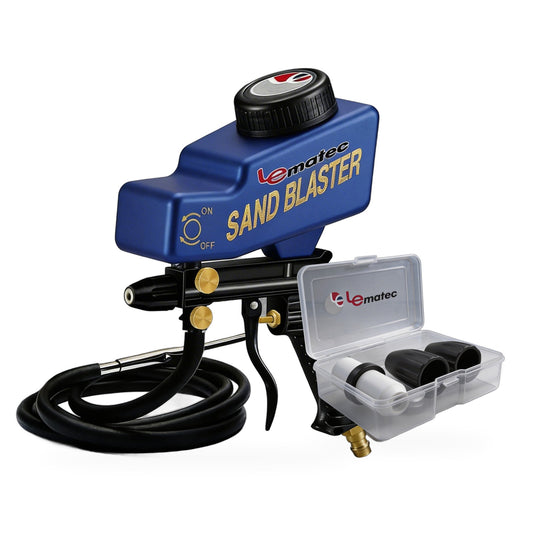 Sandblaster starter set: AS118-2 dual-feed sandblaster gun and AS118-2C spare ceramic tip kit