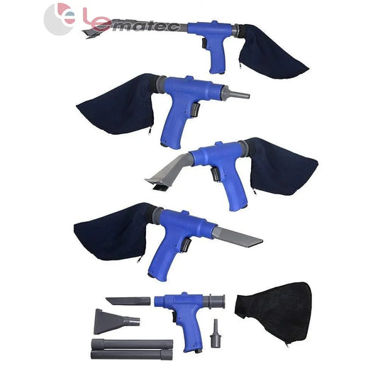 Professional 2-in-1 Air Compressor Vacuum & Blower Kit - 150 PSI Heavy-Duty Pneumatic Cleaning Tool with 6 Attachments