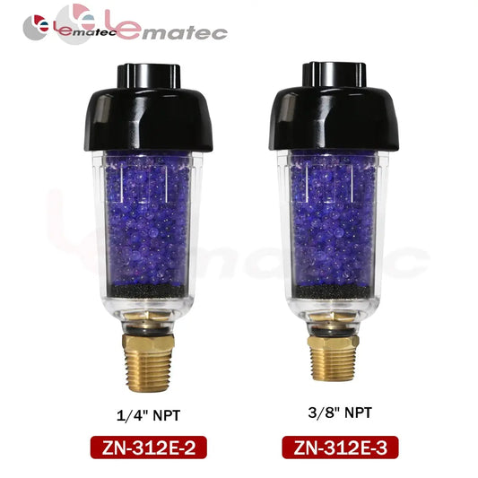 Professional 3/8" Air Compressor Dryer with Desiccant Filter - 22 CFM, 150 PSI - ZN312E-3 and 1/4" NPT filter components.