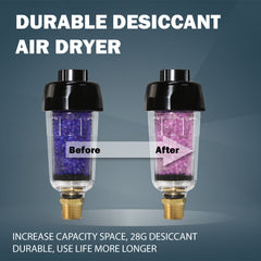 Air Compressor Dryer, Does Not Restrict Air Flow, Desiccant Filter ZN312E-3 3/8"