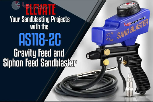 Elevate Your Sandblasting Projects with the AS118-2C Gravity Feed and Siphon Feed Sandblaster Pro Air Tools