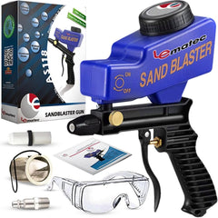 AS118 Blue Sandblaster Gun Kit with Nozzle Tip and AI303 Air Filter Bundle