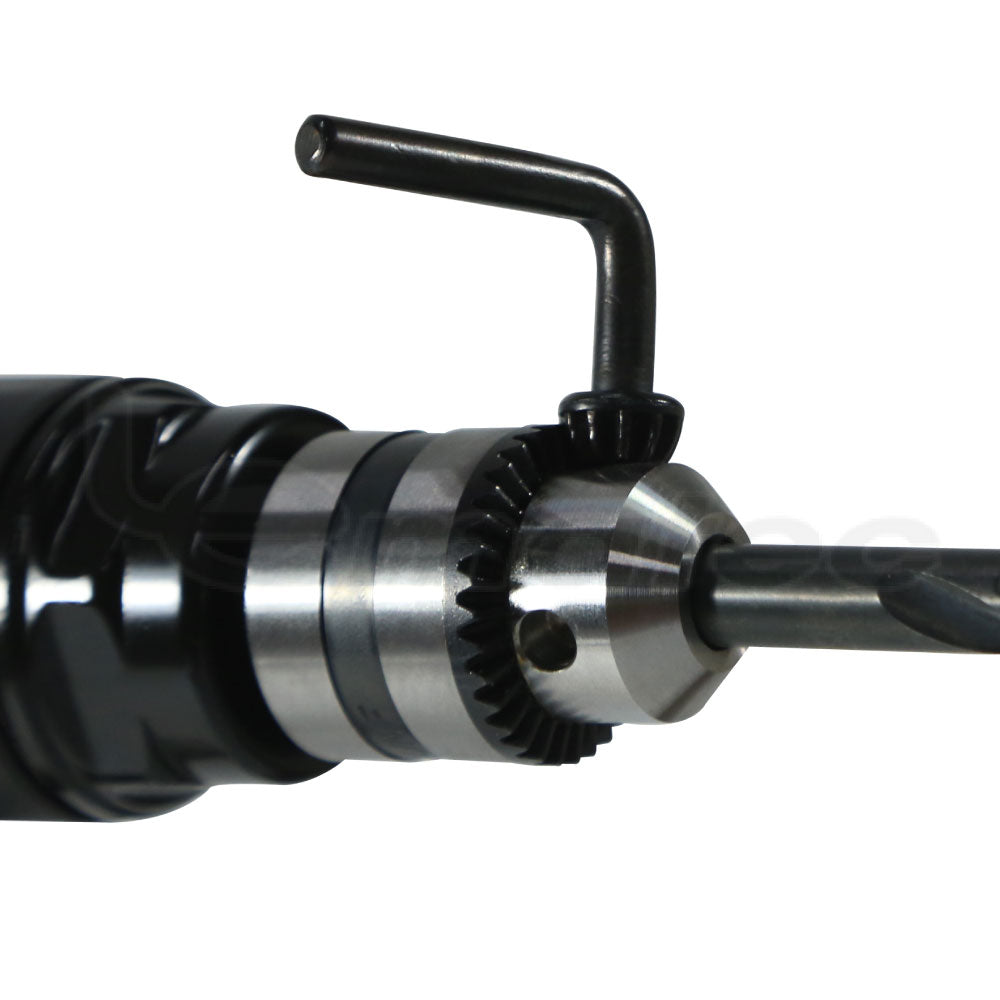Top view of LE-G213P reversible air drill with chuck detail
