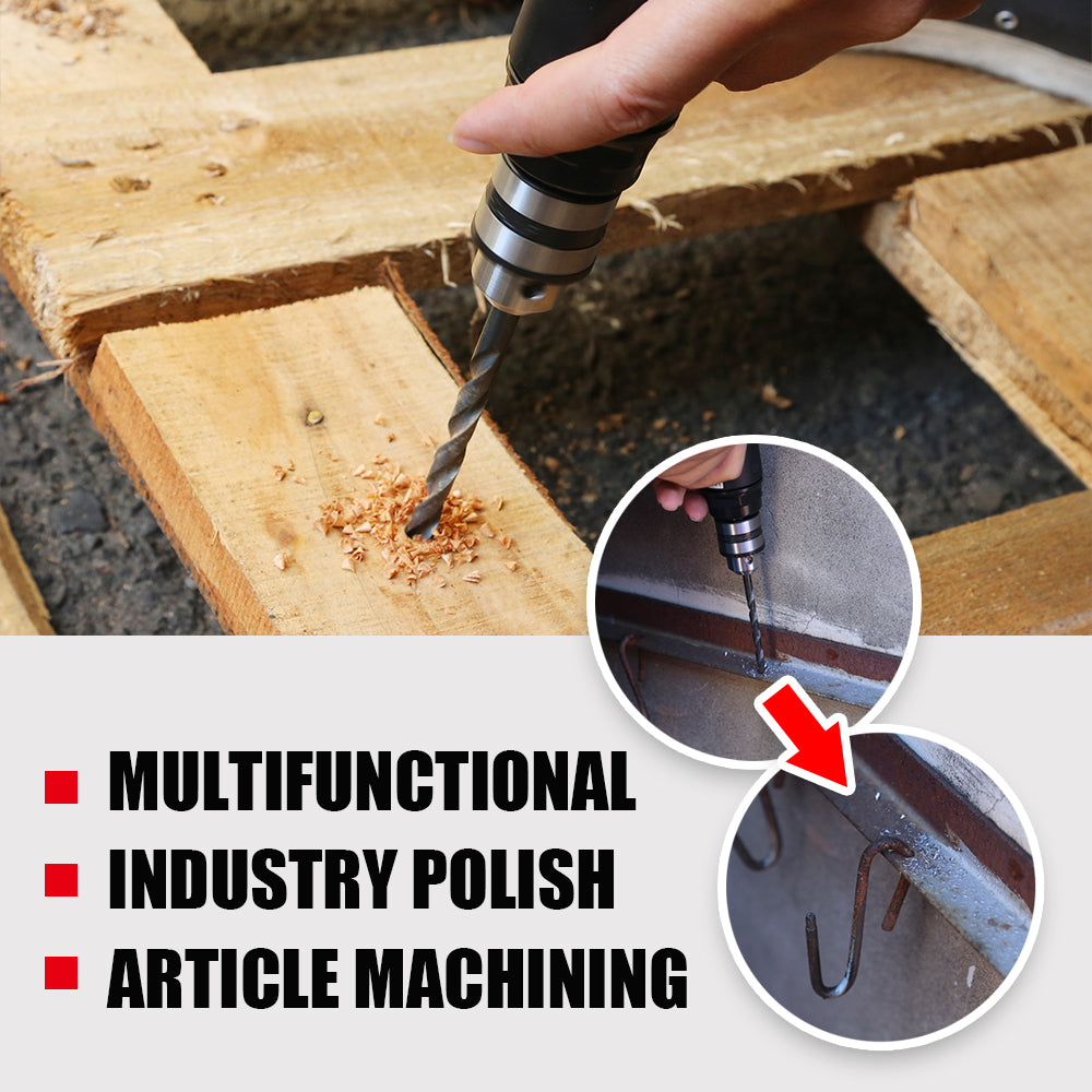 Carpenter drilling wood with LE-G213P 3/8" air drill
