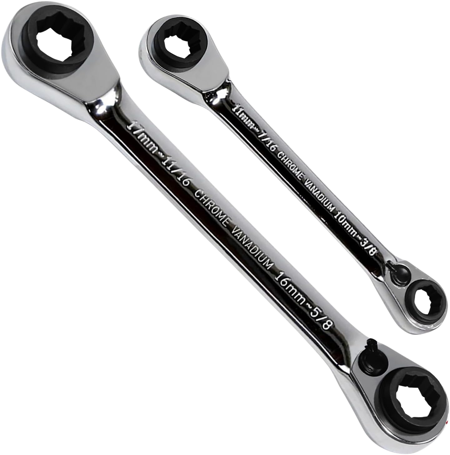 Professional 8-in-1 Ratcheting Wrench Set - Chrome Steel with 72-Tooth Design (LE-RWH252)