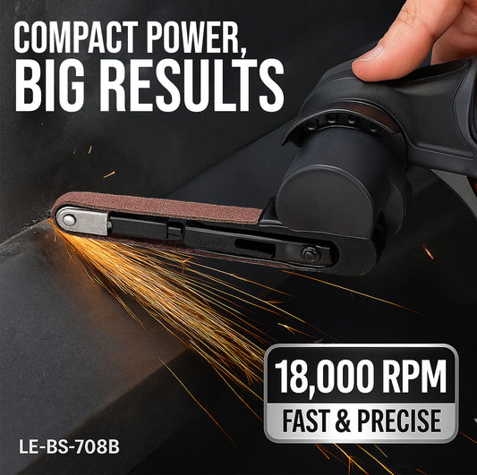 LE-BS-708B air belt sander smooth controlled low vibration operation compared to traditional grinder