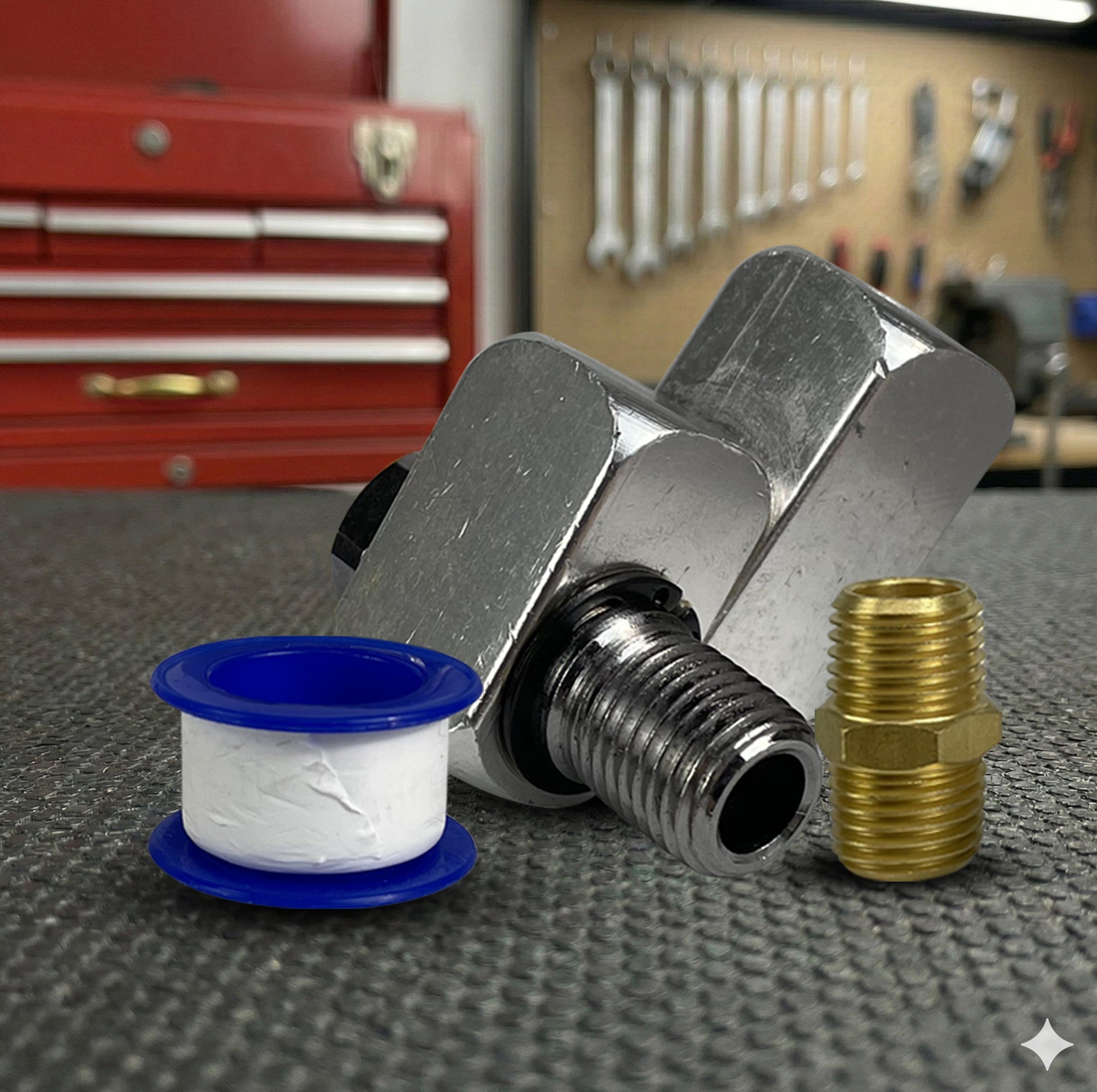 Heavy-Duty AI-112-1 Swivel Connector Kit - Industrial grade 120 PSI pneumatic adapter with durable Teflon sealing for high-pressure environments.