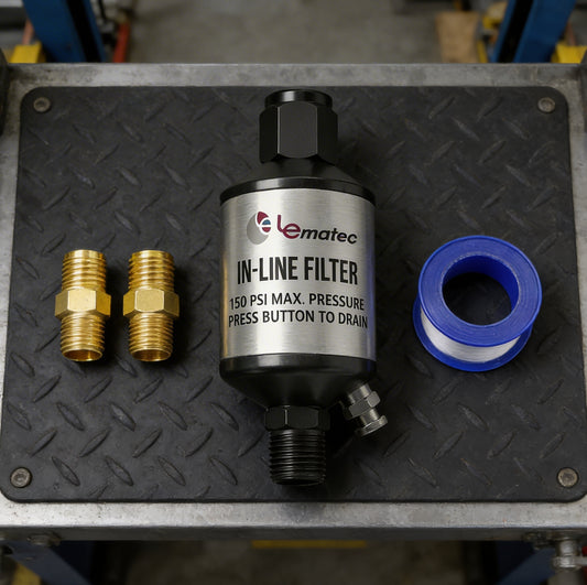 1/4" NPT Air Compressor Water Separator - 150 PSI Professional Filter System (AI303-C1) with push button drain valve.