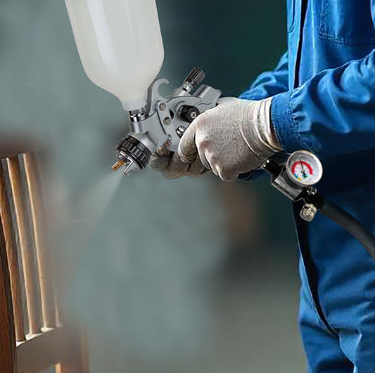 Professional 2-in-1 Air Compressor Regulator & Filter - 140 PSI Aluminum Water/Oil Separator with Gauge (AI303-R1) in action