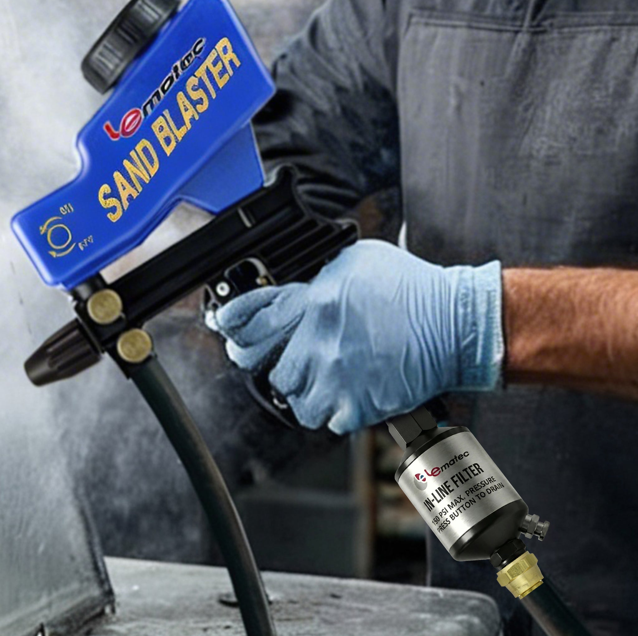 AS118-2 Sandblaster Kit | Dual-Feed 150 PSI | Le Lematec – Pro Air