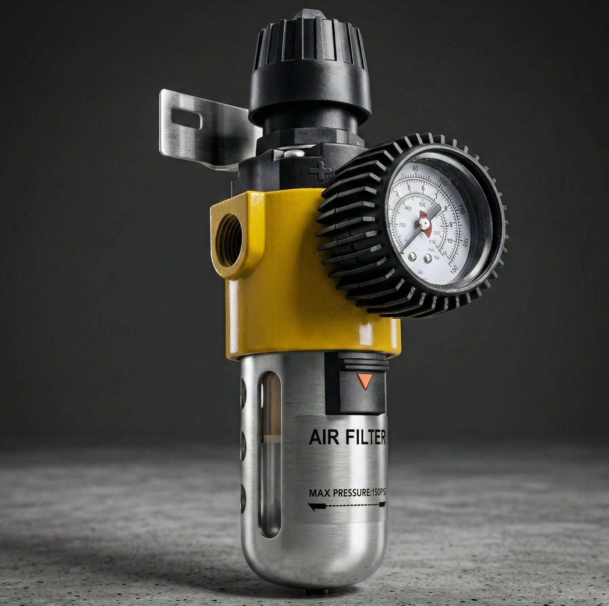 Professional 1/2" NPT Air Compressor Filter Regulator Combo AS209 - 160 PSI Heavy-Duty system with integrated pressure gauge and moisture separator