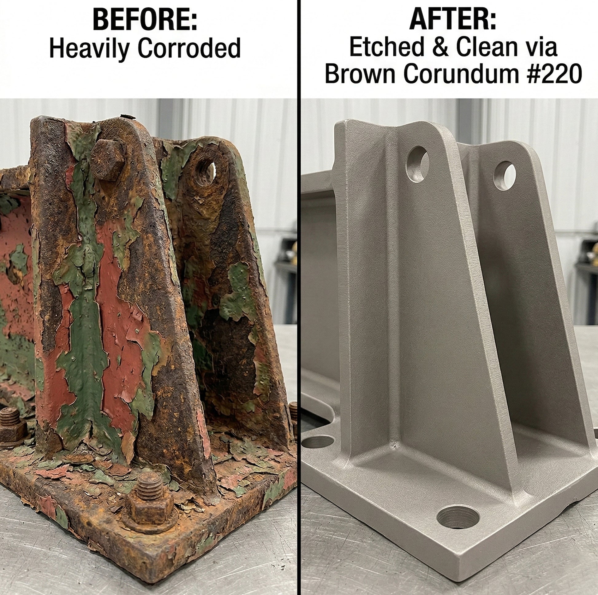 LEI17-2 Professional Blasting Media - 1kg Package of Brown Corundum 220 Grit for small-scale restoration and professional detailing projects