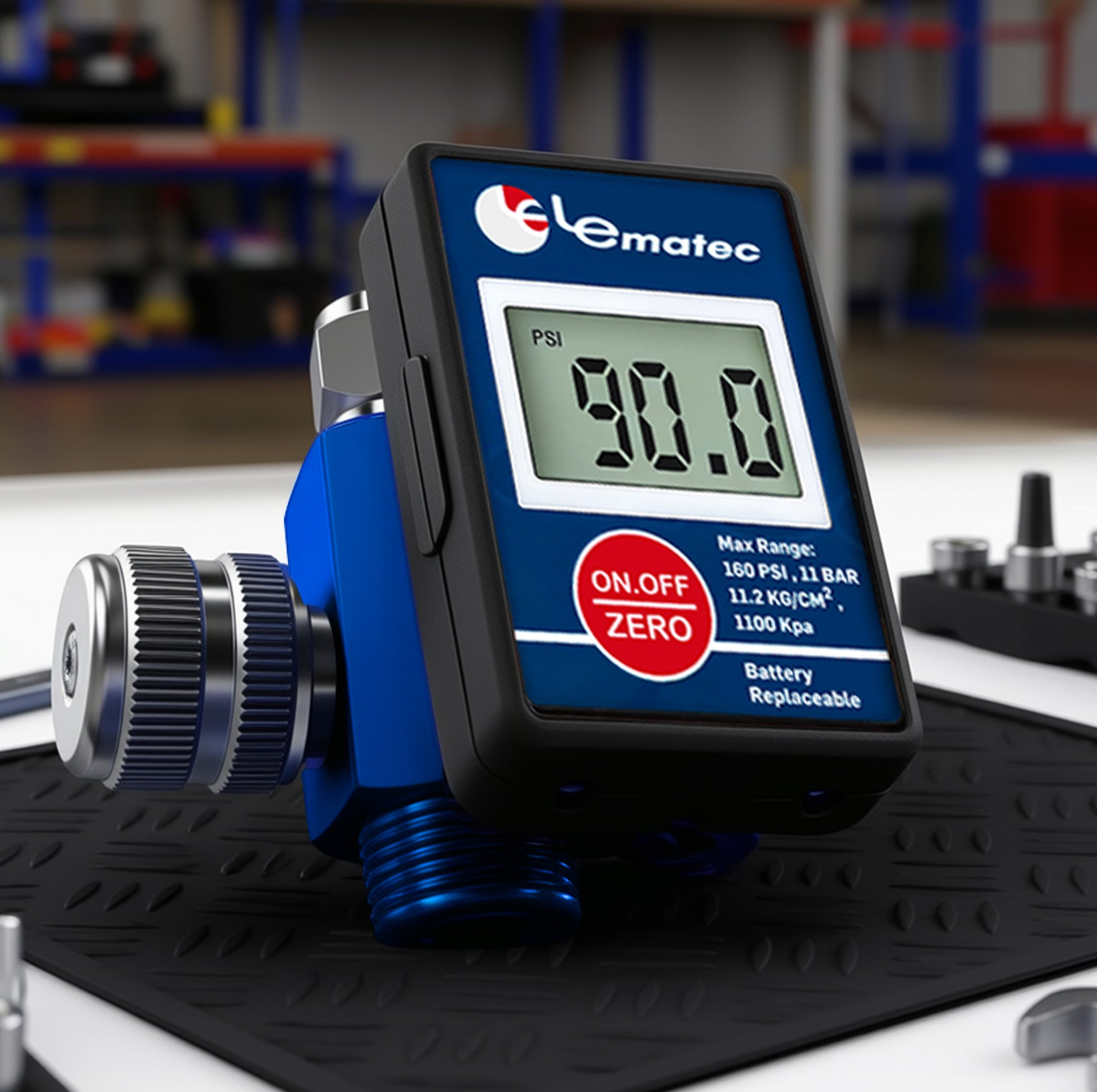 DAR01B digital air pressure regulator 160 PSI LCD - product specifications and dimensions view