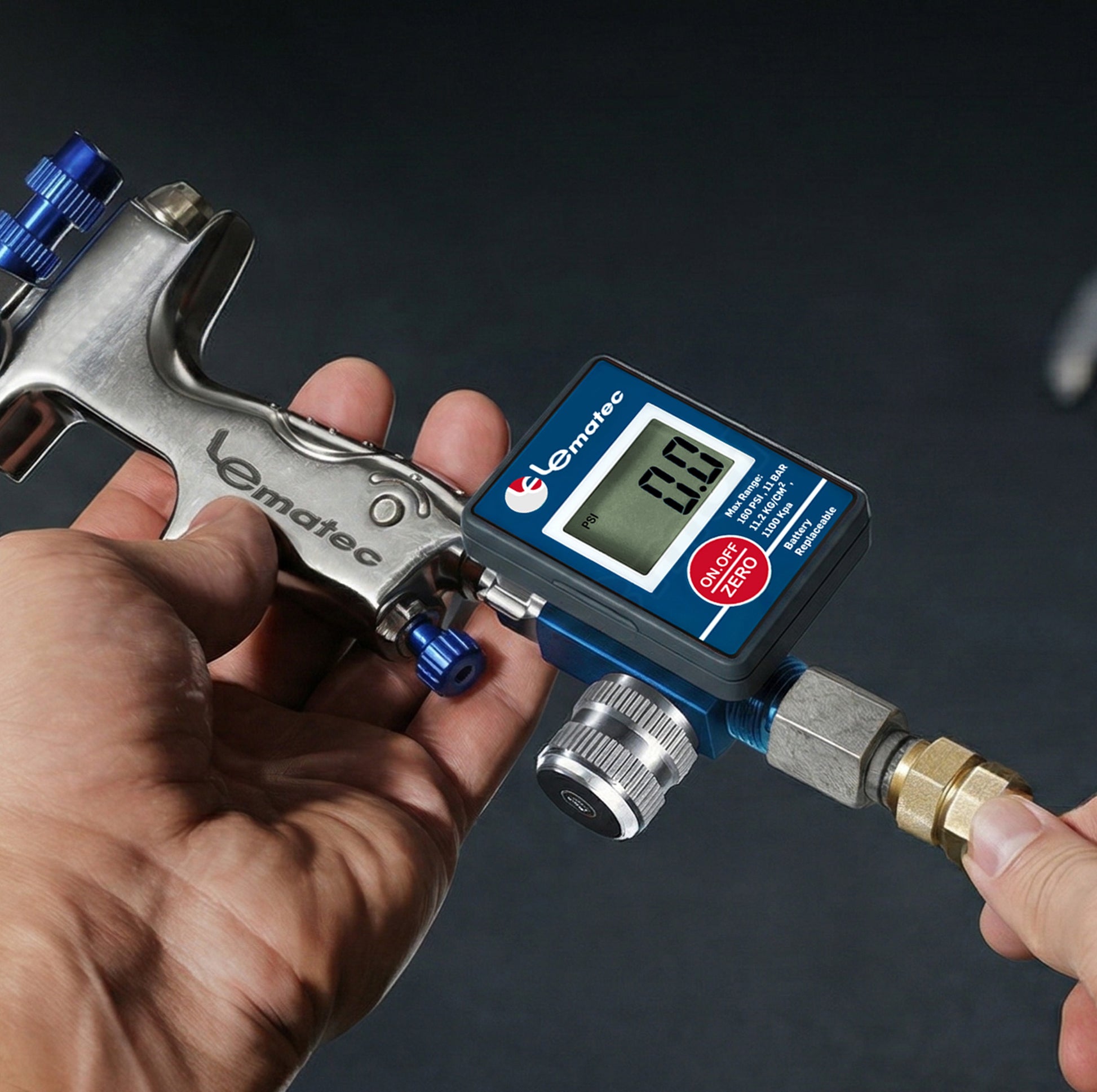 DAR01B digital air pressure regulator 160 PSI LCD - product installed in workshop application