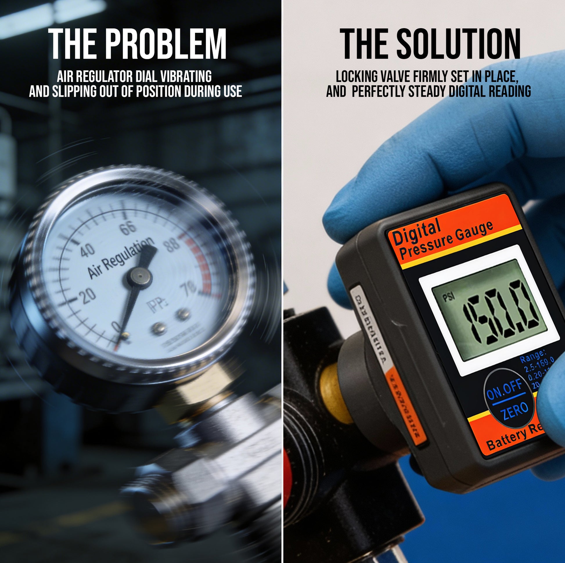 Digital Air Pressure Regulator with LCD Display - Professional 150 PSI Multi-Unit Control (DAR03B) 1/4 inch NPT design