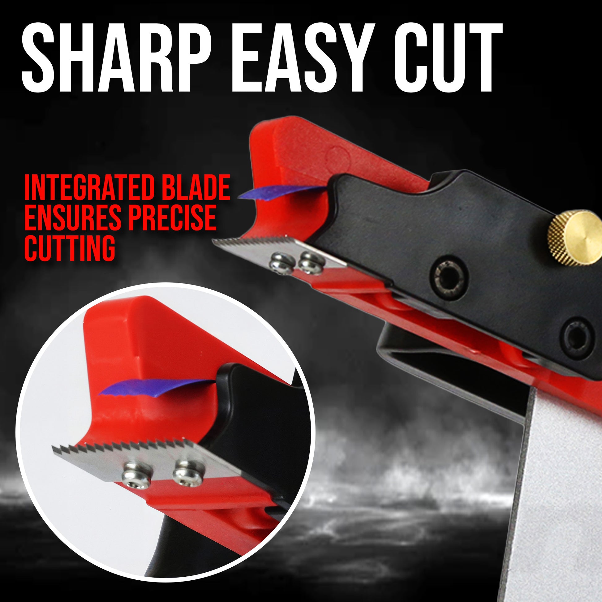 LE-1195 precision cutting blade and 19mm tape detail close-up view