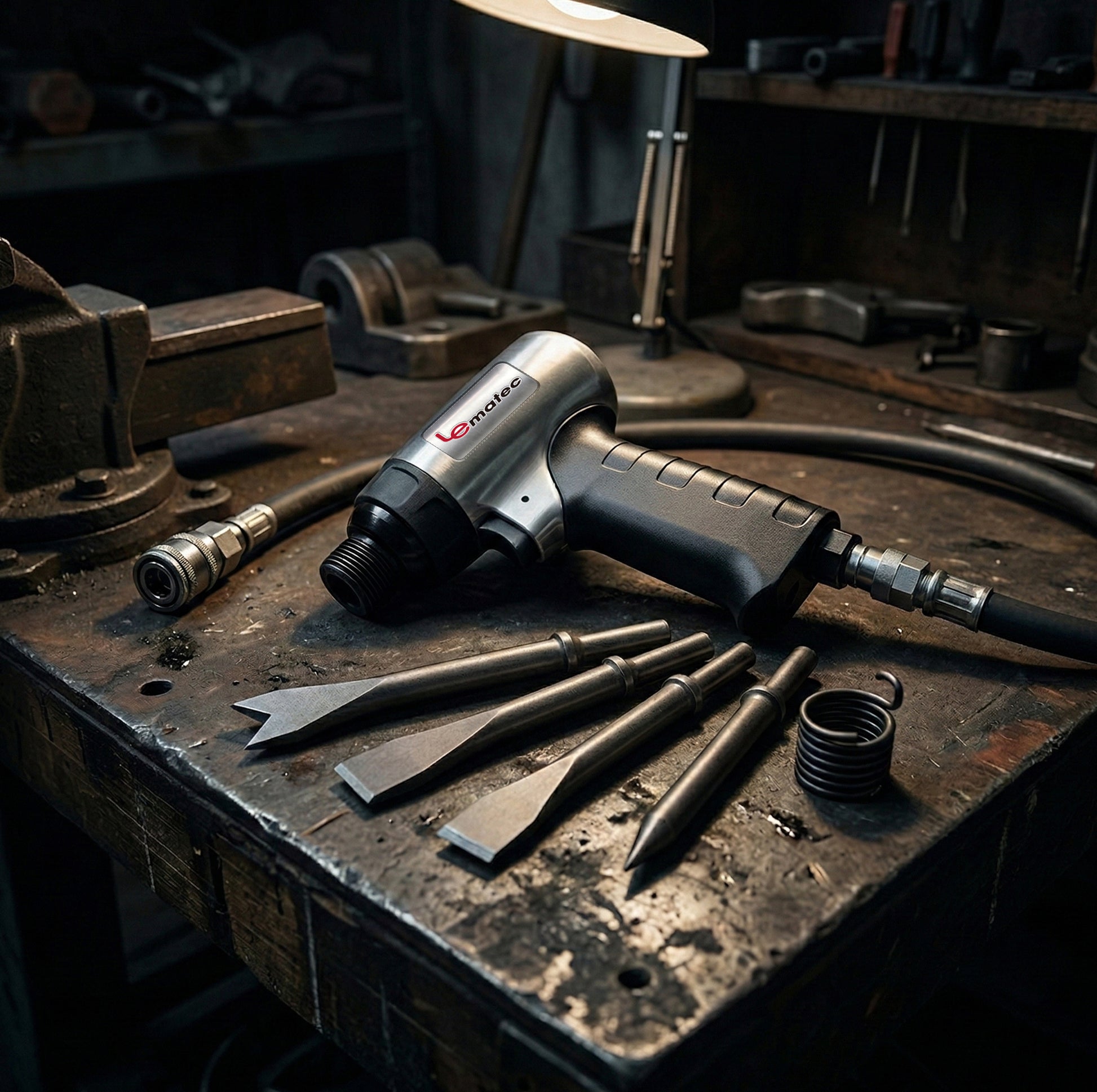 LE-B68R Professional Air Hammer Round Chisel - 4-Pack (125mm) with 10.2mm Shank, high-impact steel construction for superior masonry and metalwork.