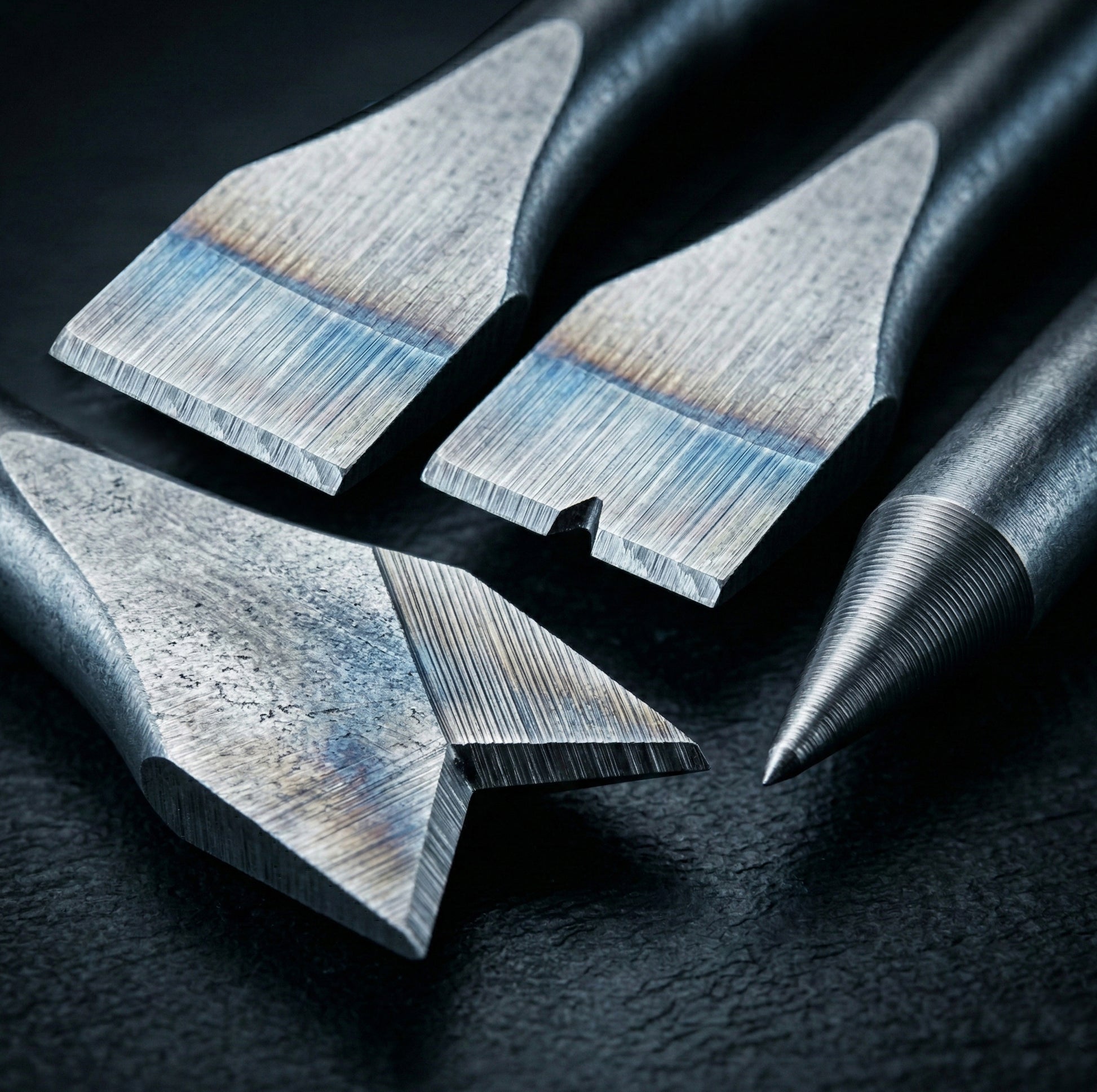 Professional LE-B68R Air Hammer Chisel - 125mm Round Shank Bit Set for effective metal cutting, scraping, and automotive body repair.