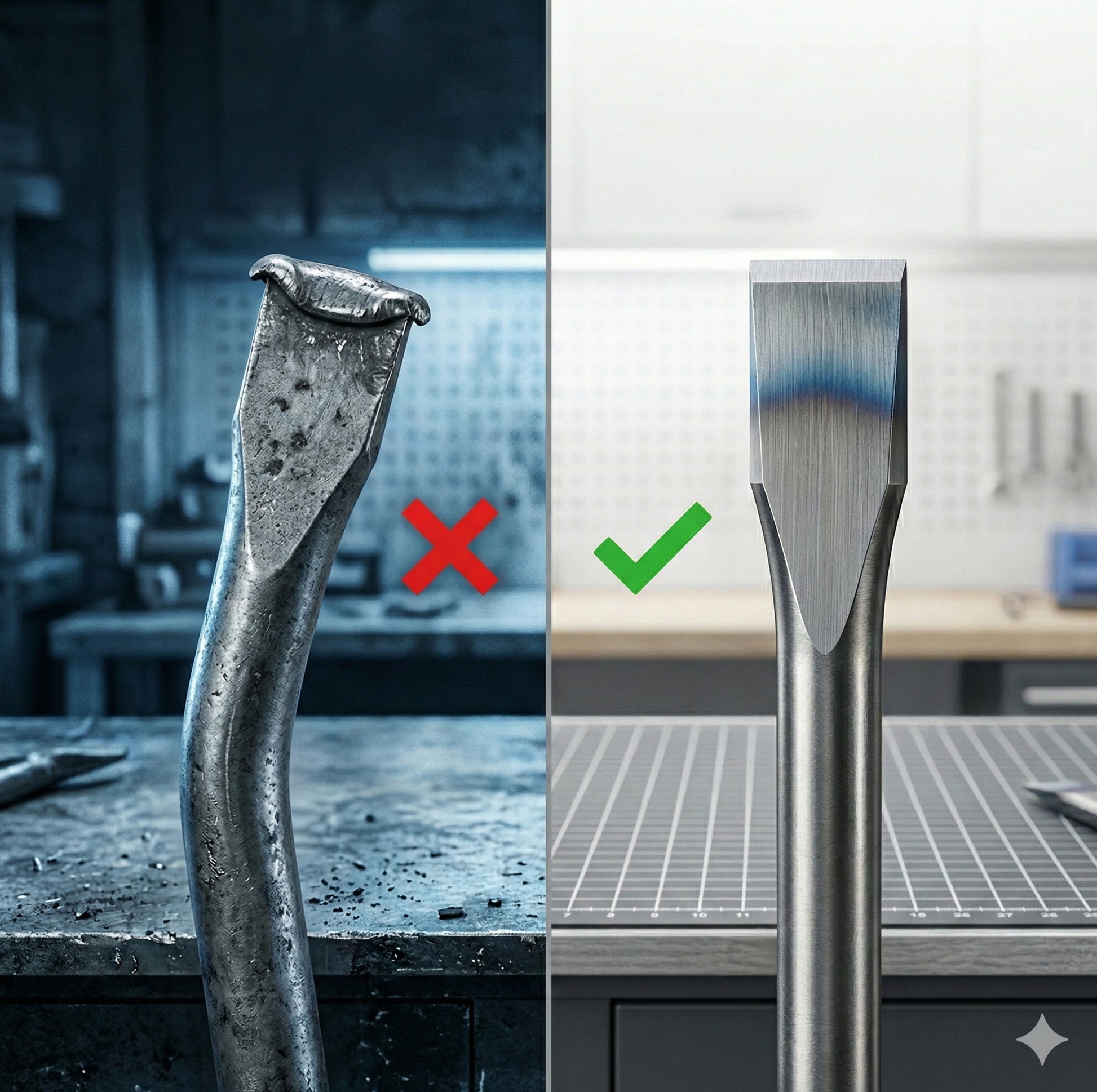 Industrial Grade LE-B68R Air Hammer Round Chisel - 4-Piece Set (125mm) designed for professional-grade pneumatic tool maintenance and repair.