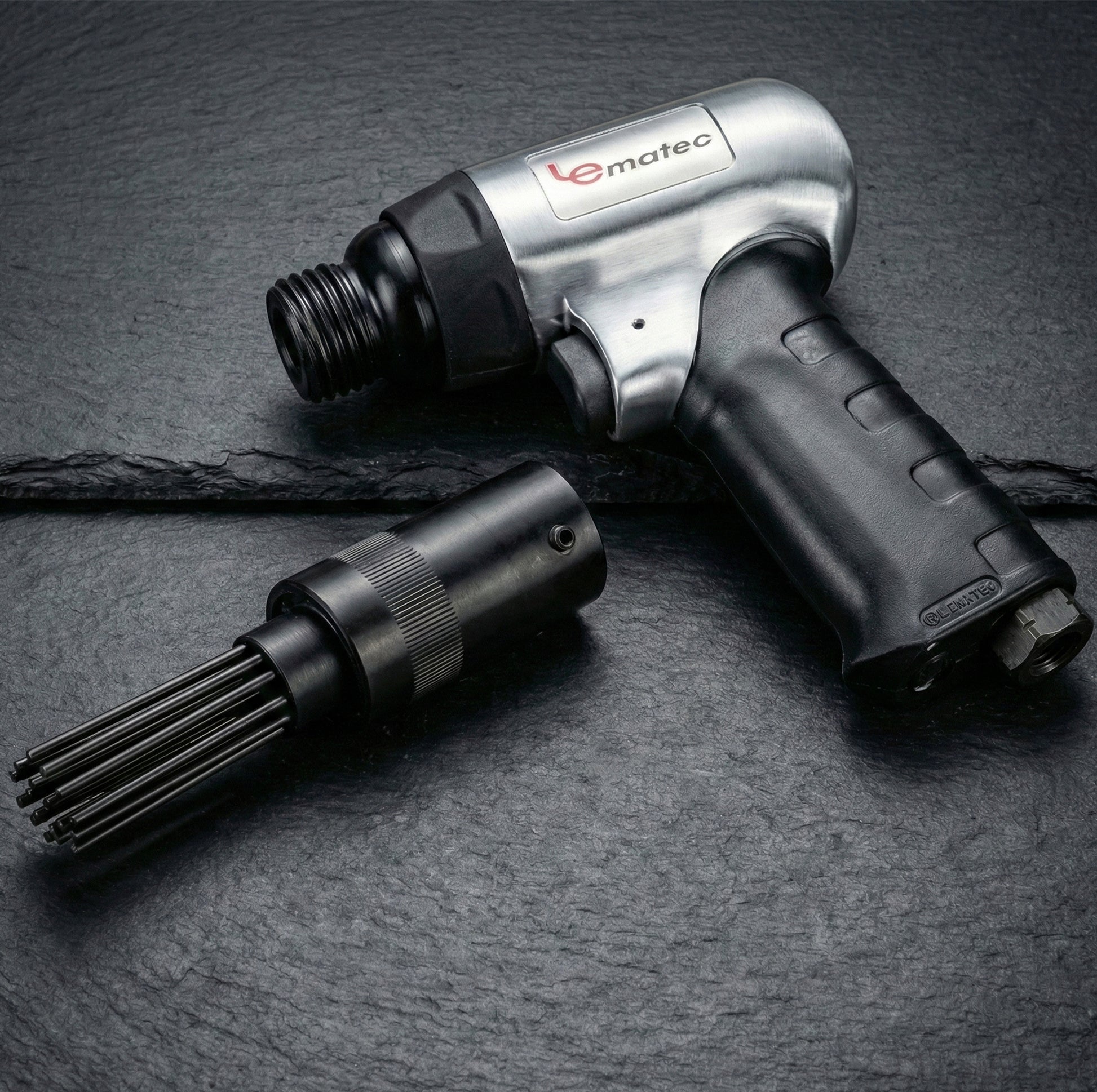 Professional LE-B9707-1 Air Tool Accessory - 19-Piece Replacement Needle Set for automotive frame restoration and metal maintenance.