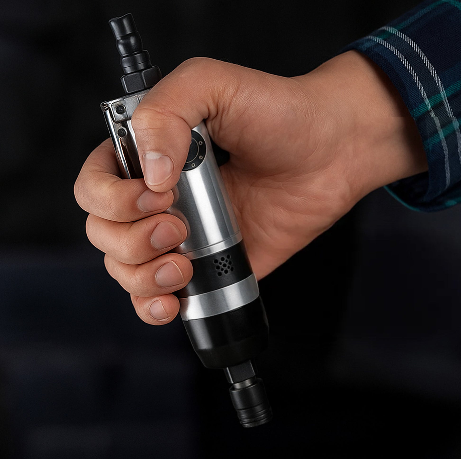 LE-G501 inline air screwdriver with digital air regulator compatibility setup