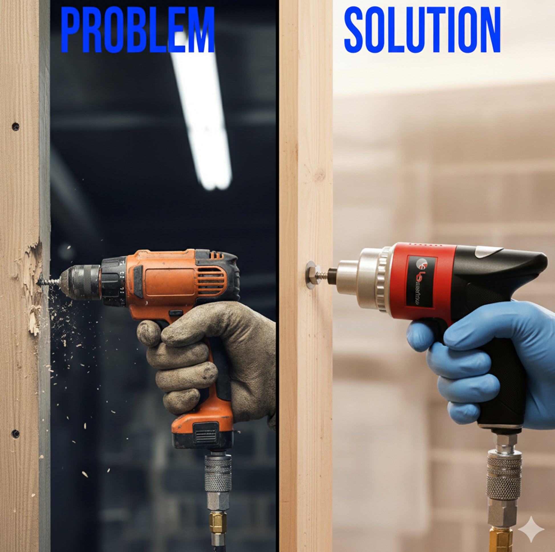 Compact and lightweight LE-ID413 air impact driver designed for tight spaces, offering high-performance fastening without the bulk of standard tools.