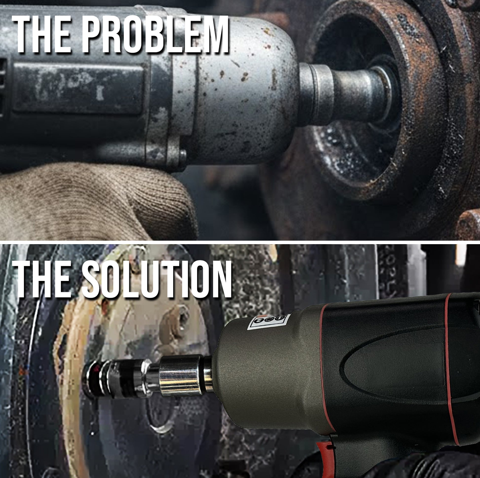 Professional Auto Repair Impact Wrench LE-IWT-R102 - 1/2-inch Drive with High Torque Power for tire changes and suspension work.