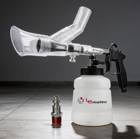 Professional Auto Detailing Kit - 3000 RPM with High Pressure Gun & Extractor, includes foam gun and nozzles.